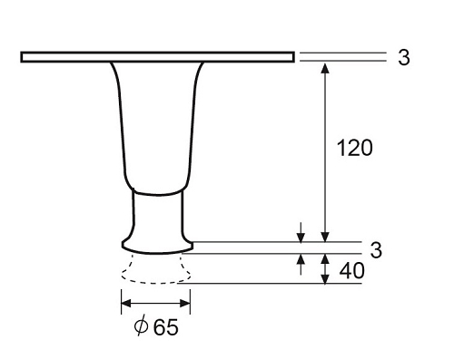 A03  150mm ADJUSTABLE FLANGED EQUIPMENT LEGS