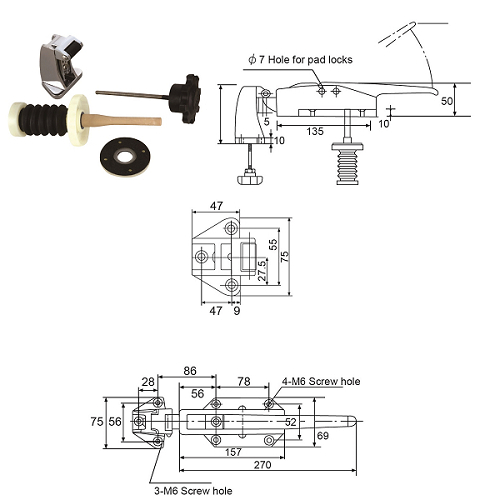 B02  L57 STAINLESS SAFETYLATCHES FOR AIRTIGHT CLOSURE