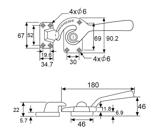 B05  STAINLESS HANDLES FOR AIRTIGHT CLOSURES