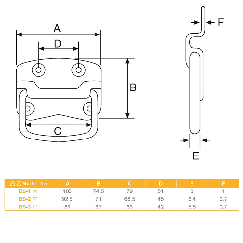 B09  TRUNK CARRYING HANDLES