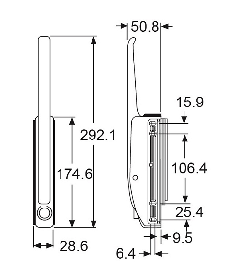 B4-3  L-56-3 EDGEMOUNT MAGNETIC LATCHES WITH CYLINDER LOCK