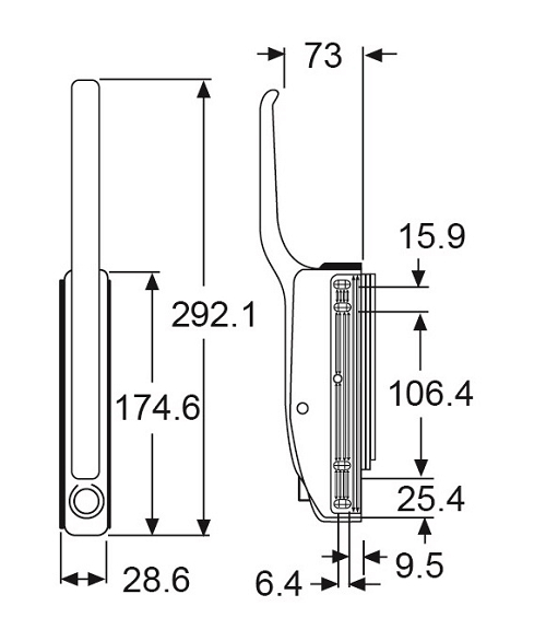 B4-4  L-56-2 EDGEMOUNT MAGNETIC LATCHES WITH CYLINDER LOCK