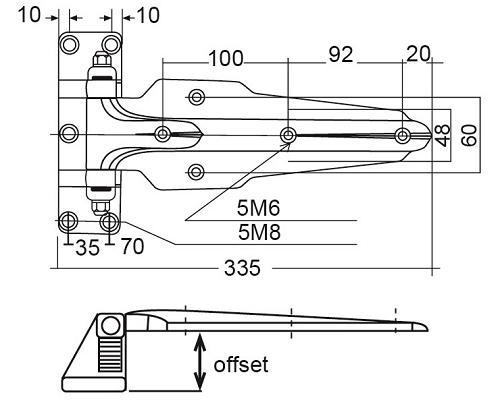 C8-4  H-308ST STAINLESS LEAF HINGES