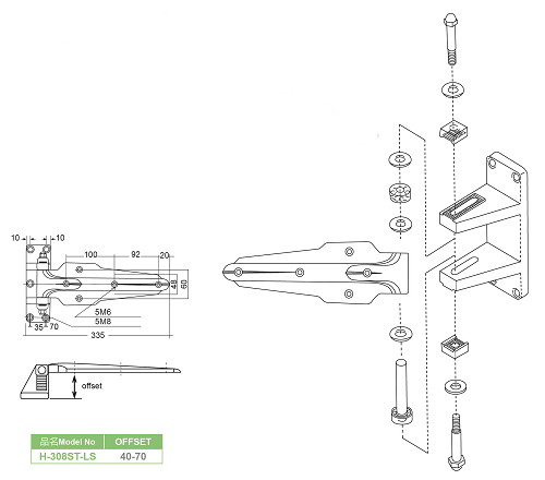 C8-5  H-308ST-LS STAINLESS LEAF HINGES WITH BEARINGS