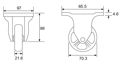 D03  3" STAINLESS STEEL RIGID CASTERS