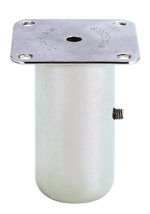 E03  1 1/2" 38m/m STAINLESS STEEL LEG SOCKETS FOR 1/1/2" OD WITH TUBING WELDED MOUNTING PLATE