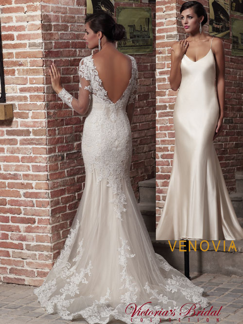 2232 TRUMPET V NECKLINE LONG SLEEVE