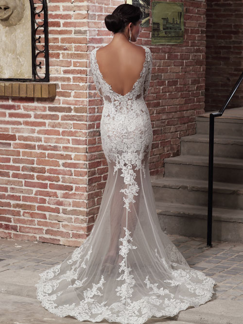 2232 TRUMPET V NECKLINE LONG SLEEVE