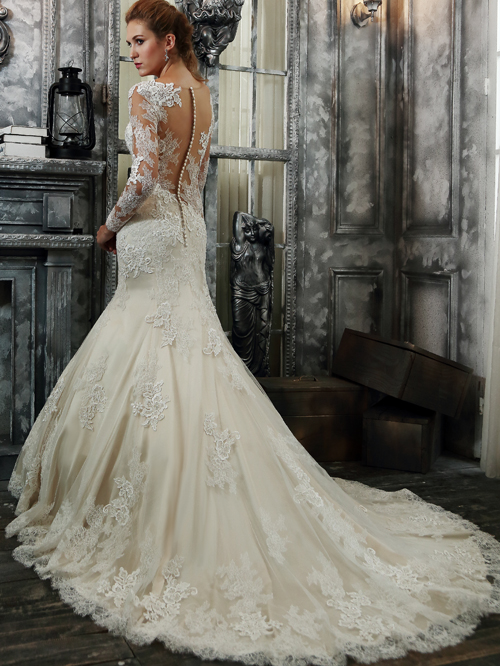 2237 TRUMPET SABRINA NECKLINE LONG SLEEVE