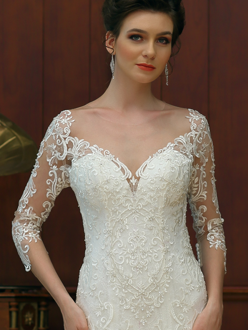2259 TRUMPET SWEETHEART NECKLINE 3/4 SLEEVES SLEEVE