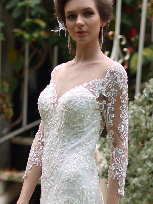 2259 TRUMPET SWEETHEART NECKLINE 3/4 SLEEVES SLEEVE