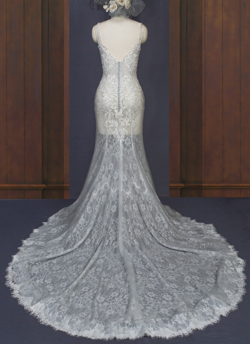 2271 Trumpet style gown with plunging camisole neckline