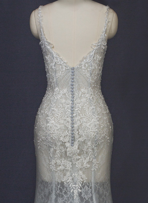 2271 Trumpet style gown with plunging camisole neckline
