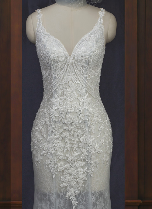 2271 Trumpet style gown with plunging camisole neckline