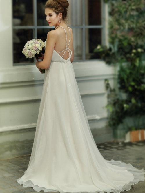 3279 A LINE HALTER NECKLINE SLEEVELESS