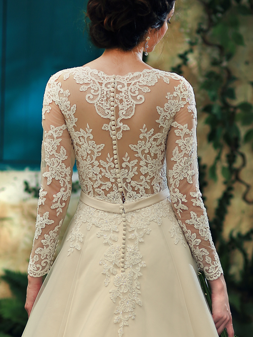 3299 A LINE BATEAU NECKLINE LONG SLEEVE