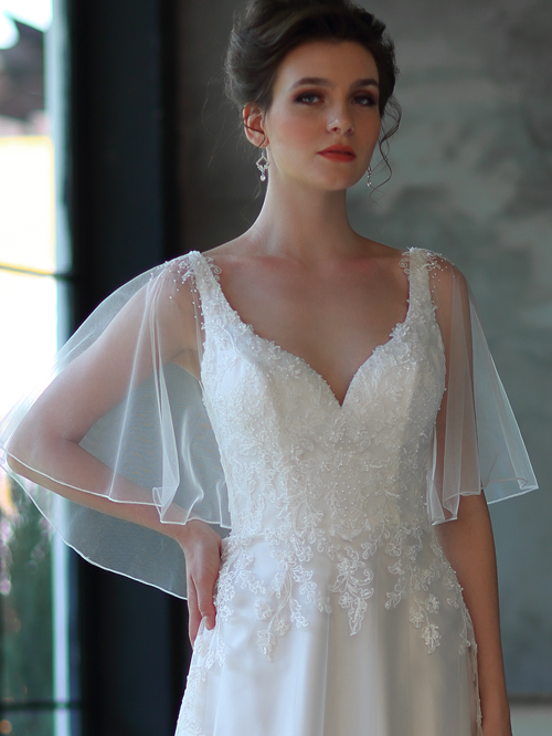 3311 A LINE SWEETHEART NECKLINE CAP SLEEVE