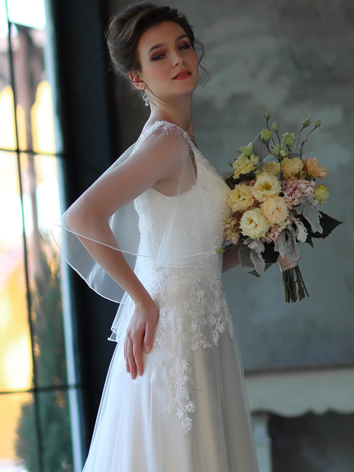 3311 A LINE SWEETHEART NECKLINE CAP SLEEVE
