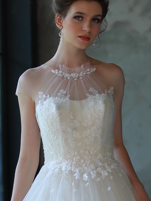 3312 FULL JEWEL NECKLINE CAP SLEEVE