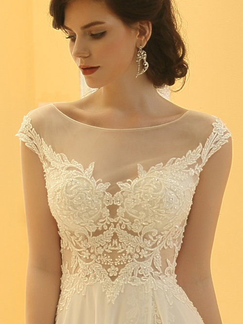 3318 A LINE OFF THE SHOULDER NECKLINE SHORT SLEEVE