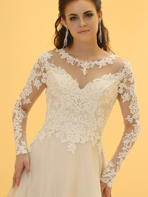 3324 A LINE SABRINA NECKLINE LONG SLEEVE