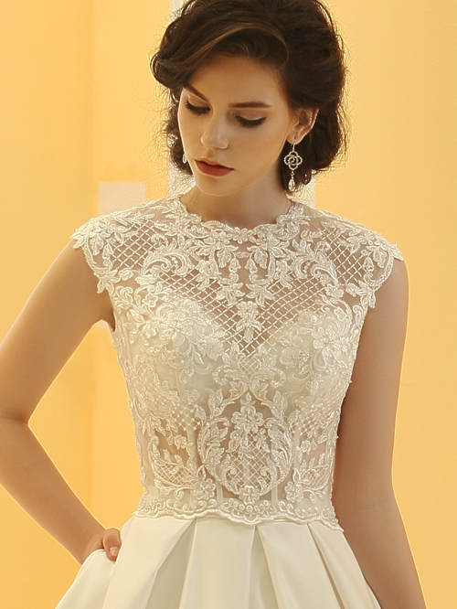 61305 TOP JEWEL NECKLINE CAP SLEEVE