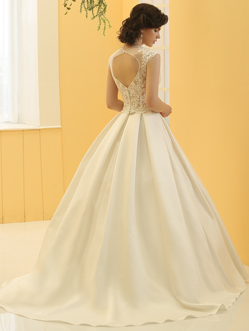6305305 BALL GOWN JEWEL NECKLINE CAP SLEEVE