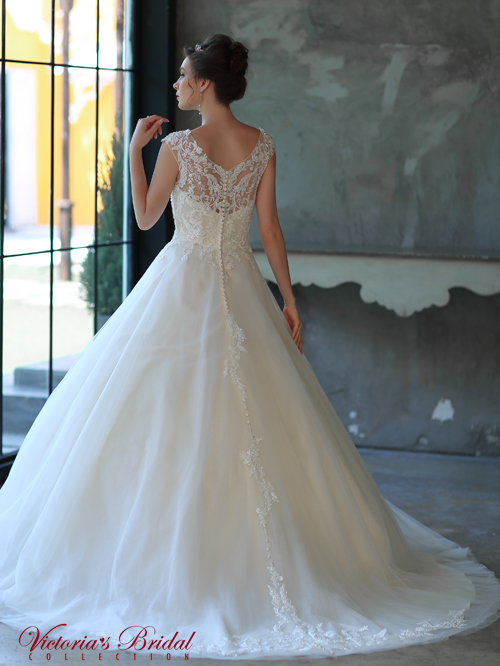 8320 FULL A-LINE V NECKLINE CAP SLEEVE