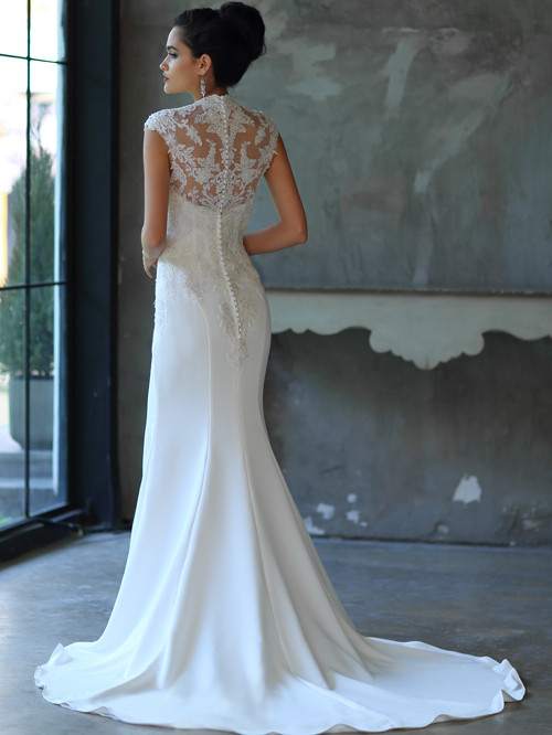 8321 TRUMPET QUEEN ANN  NECKLINE CAP SLEEVE