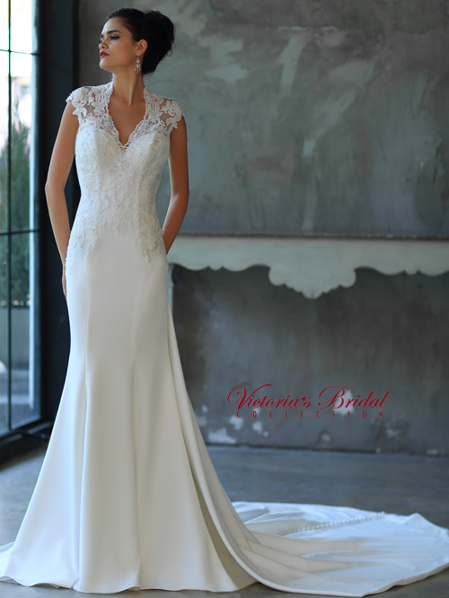 8321 TRUMPET QUEEN ANN  NECKLINE CAP SLEEVE