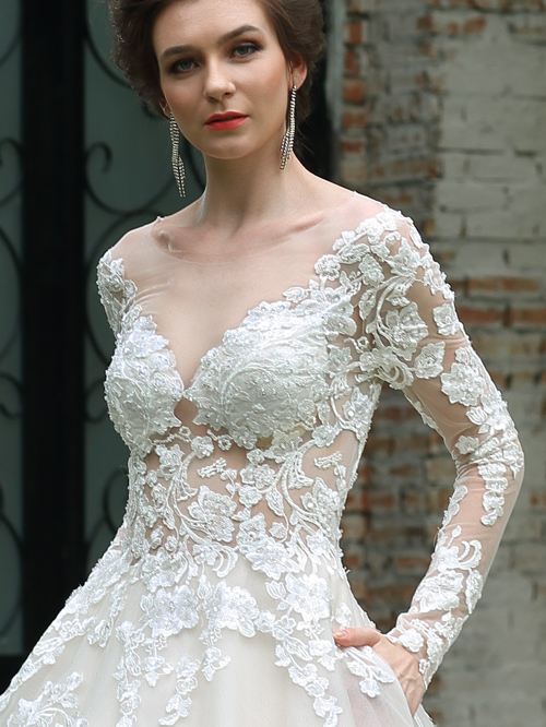 8330 BALL GOWN SABRINA NECKLINE LONG SLEEVE