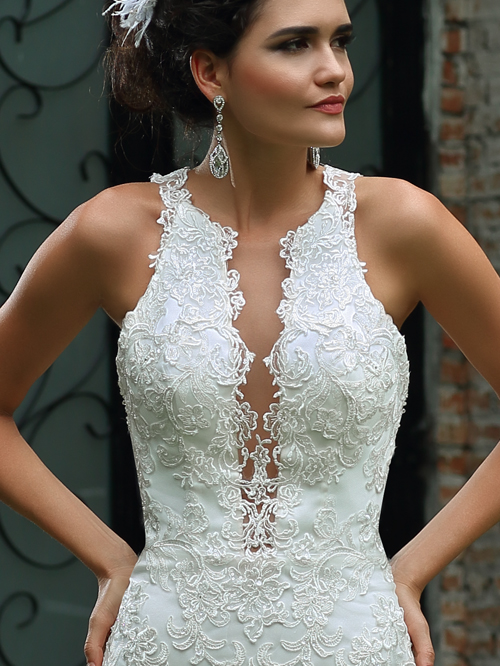 8332 TRUMPET JEWEL NECKLINE SLEEVELESS