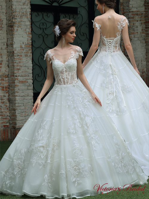 8334 FULL OFF SHOULDER NECKLINE CAP SLEEVE