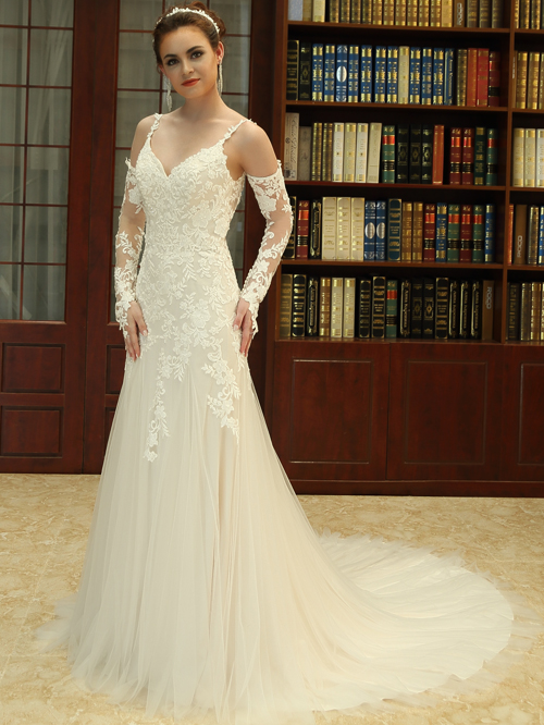 8337 TRUMPET V NECKLINE SLEEVELESS