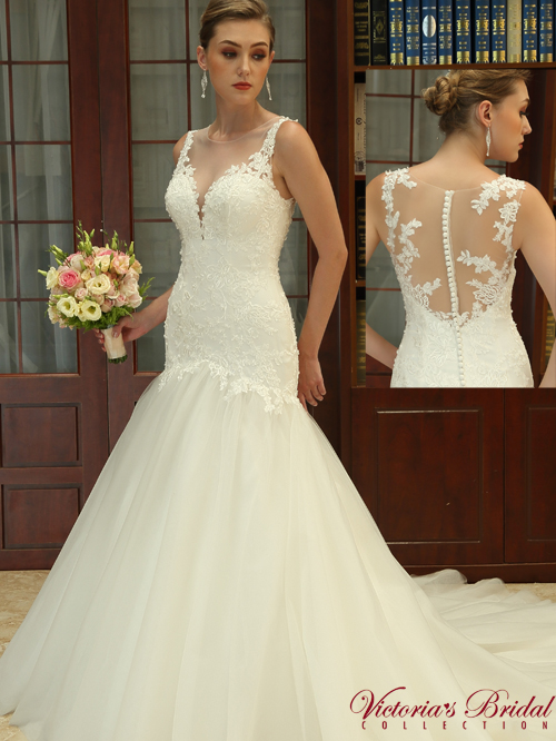 8338 TRUMPET SWEETHEART NECKLINE SLEEVELESS