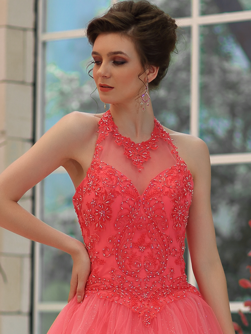 9959 FULL HALTER NECKLINE SLEEVELESS