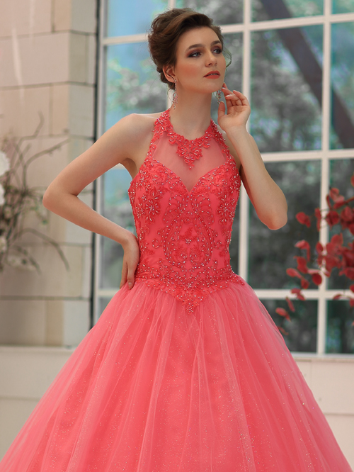 9959 FULL HALTER NECKLINE SLEEVELESS