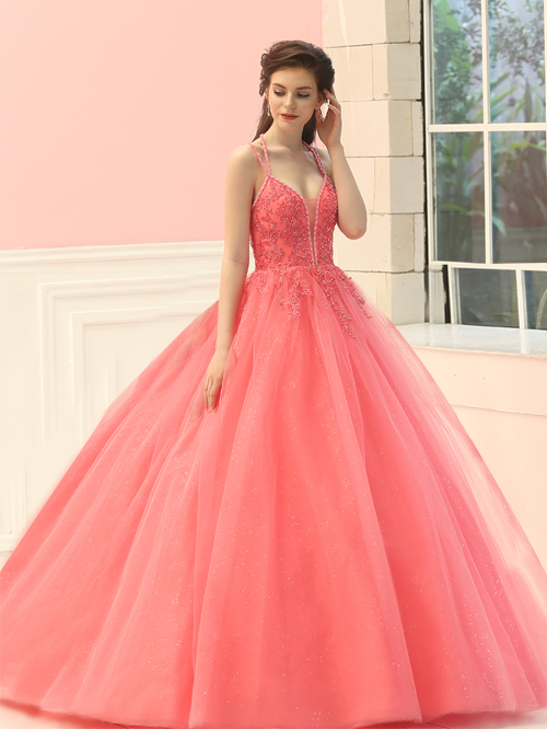9973 BALL GOWN V NECKLINE SLEEVELESS