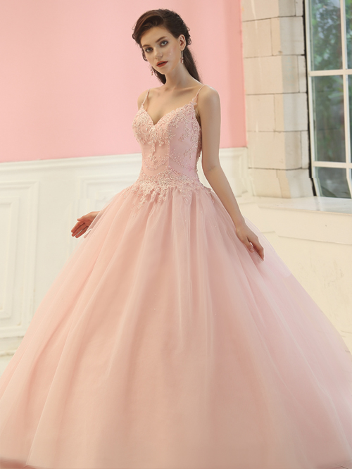 9979 BALL GOWN V NECKLINE SLEEVELESS