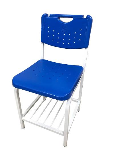 303+5-藍色塑鋼牛角椅+5條