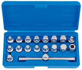 18PCS 3/8" DR. MASTER DRAIN PLUG KEY SET
