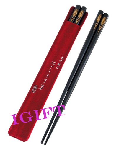 NT-T24602 梅町筷袋組-黑筷20cm