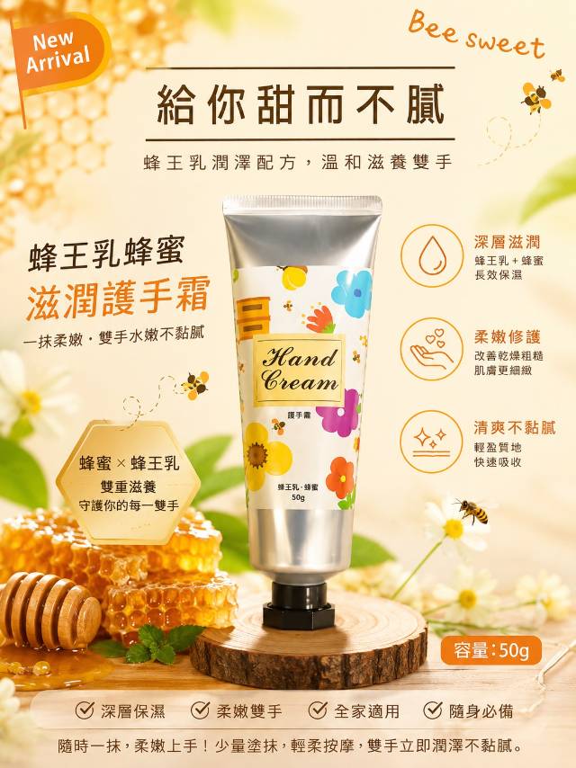 蜂王乳蜂蜜 寶貝護手霜原價200特價180(特惠買10送1)