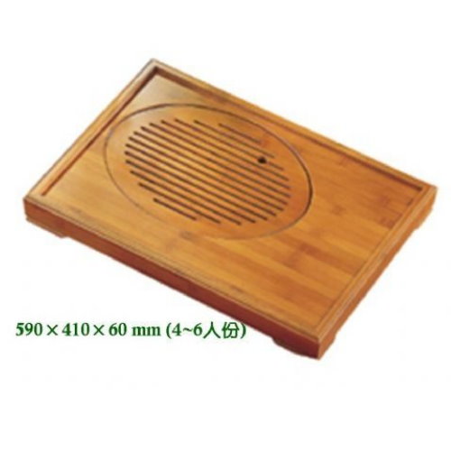 內橢圓竹茶盤 (可排水) 61×43×5 cm